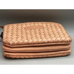WANDERERS Travel Co. MURANO Blush Pink Leather Woven Purse Bag NO STRAP